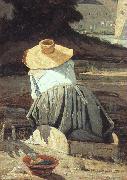 Paul-Camille Guigou The Washerwoman oil painting